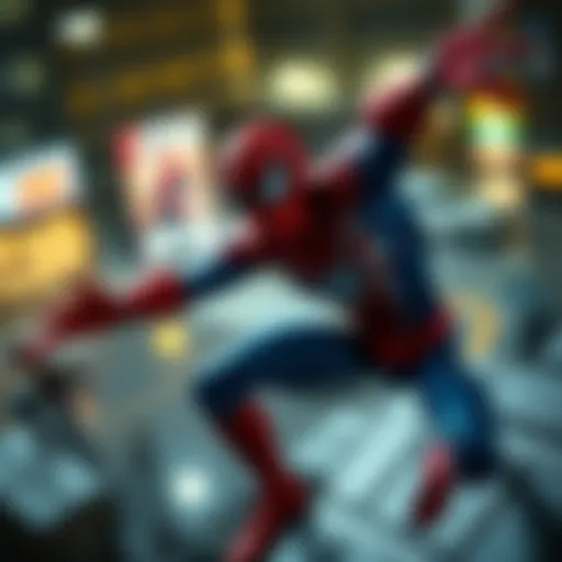 Dynamic action scene from a Spider-Man game