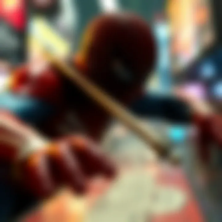 Engaging storyline representation in a Spider-Man game