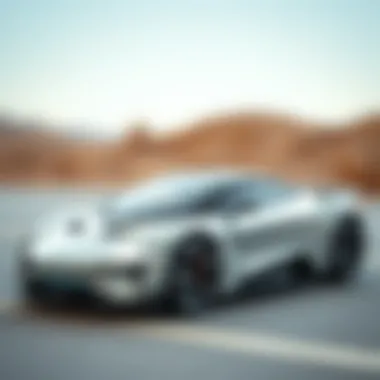 Futuristic concept of electric sports cars and sustainable technology