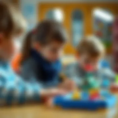 Children engaging in educational activities at a preschool