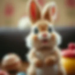 A playful rabbit with a joyful expression