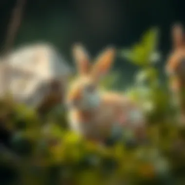 A serene rabbit in a natural setting