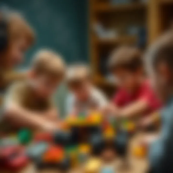 Children engaged in collaborative play with Technic Lego