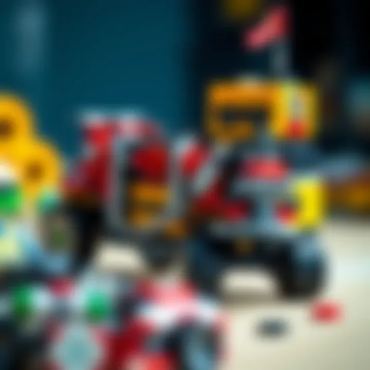 Close-up of a complex Technic Lego build demonstrating problem-solving