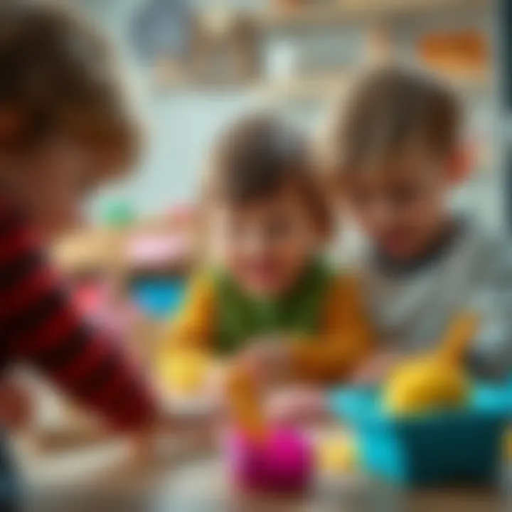 Toddlers engaging in playdough activities with enthusiasm