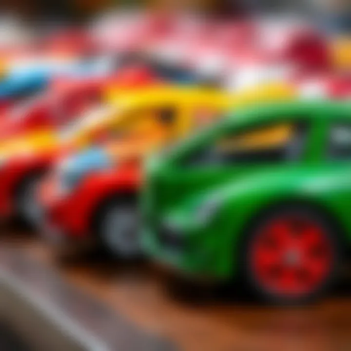 Colorful toy cars for children's development
