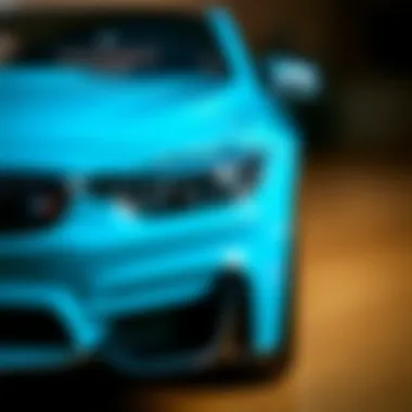 A close-up of the toy BMW M4 highlighting its quality craftsmanship.