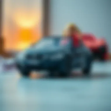 Children enjoying playtime with the toy BMW M4.