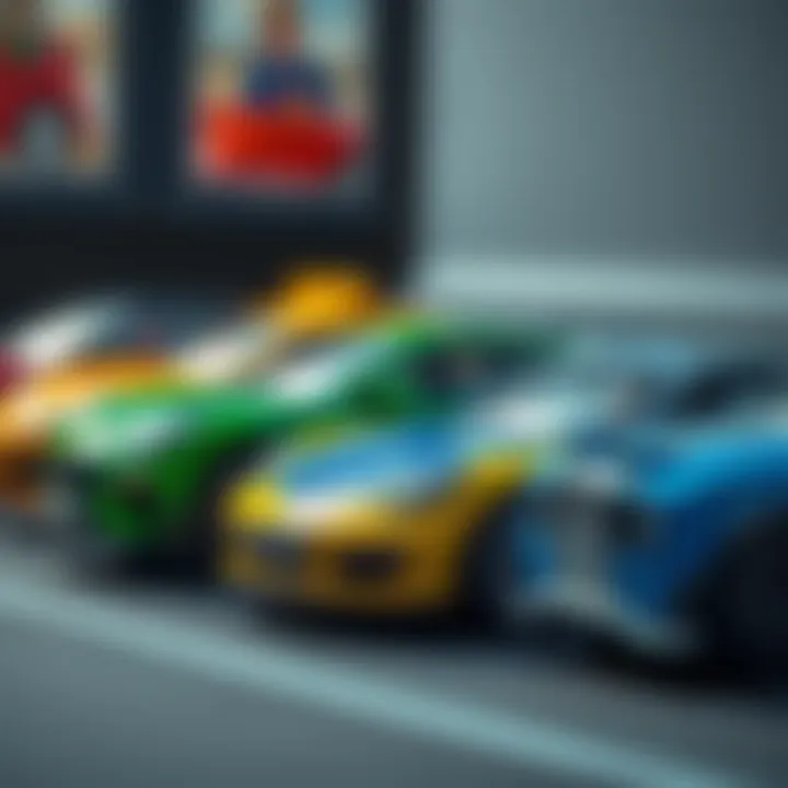 Selection of toy cars emphasizing safety features