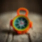 Colorful toy compass with a playful design