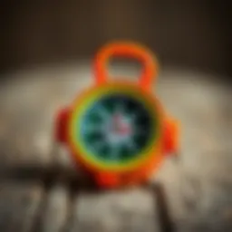 Colorful toy compass with a playful design