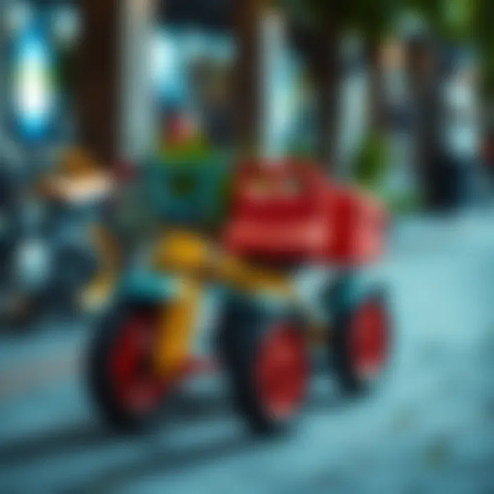 Colorful tricycle designed for toddlers