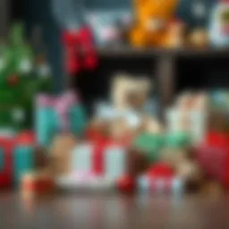 A variety of gift boxes arranged elegantly