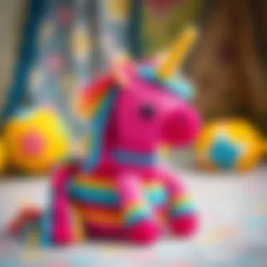 Colorful unicorn crochet bag showcasing creativity and design