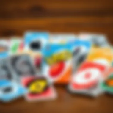 A collection of unique Uno special cards showcasing vibrant designs