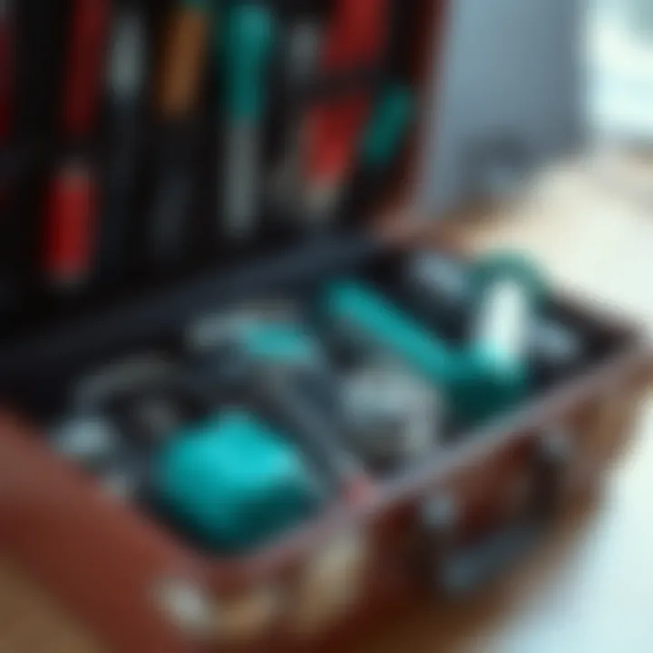 Close-up of doctor tools in the suitcase