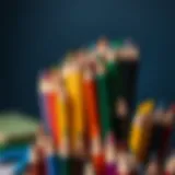 Vibrant colored pencil set displayed artistically