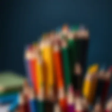 Vibrant colored pencil set displayed artistically