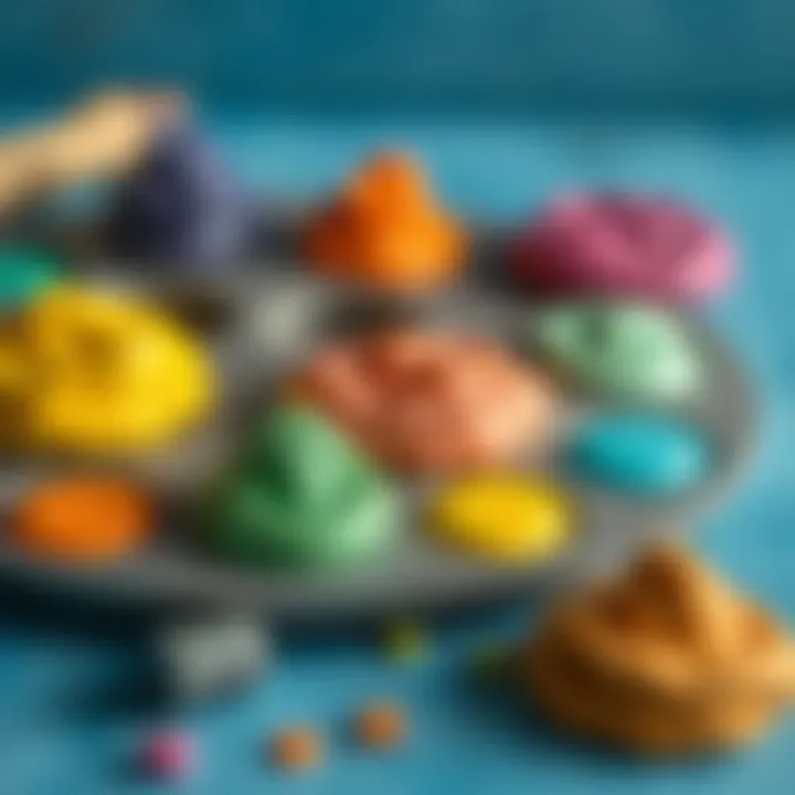 A vibrant assortment of homemade playdough colors
