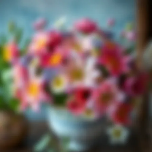 Vibrant watercolor flower arrangement