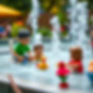 A vibrant water garden fostering social interaction among children