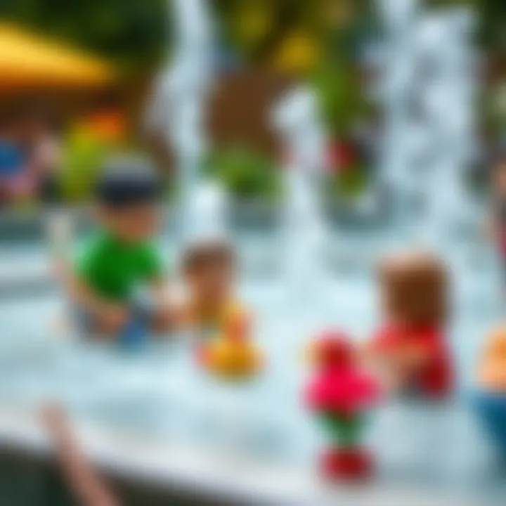 A vibrant water garden fostering social interaction among children