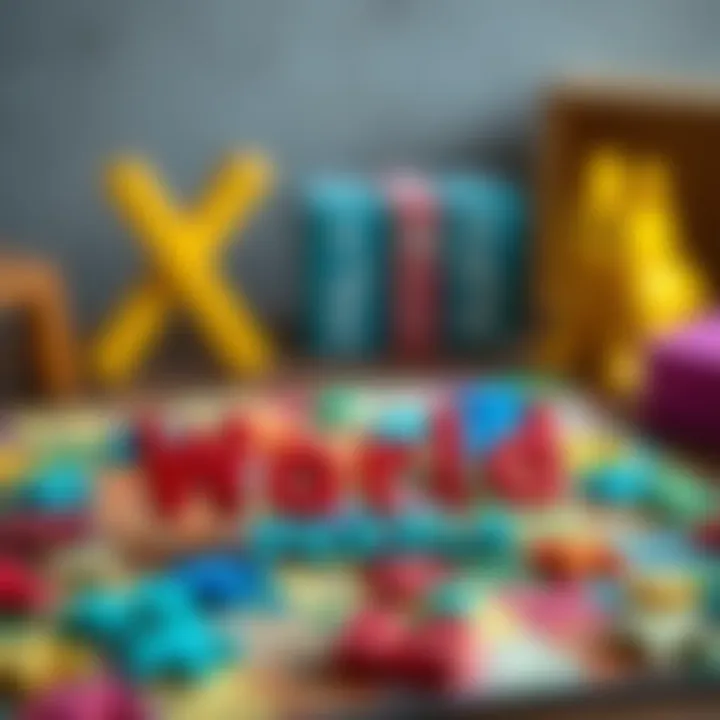 Colorful word puzzles enhancing vocabulary