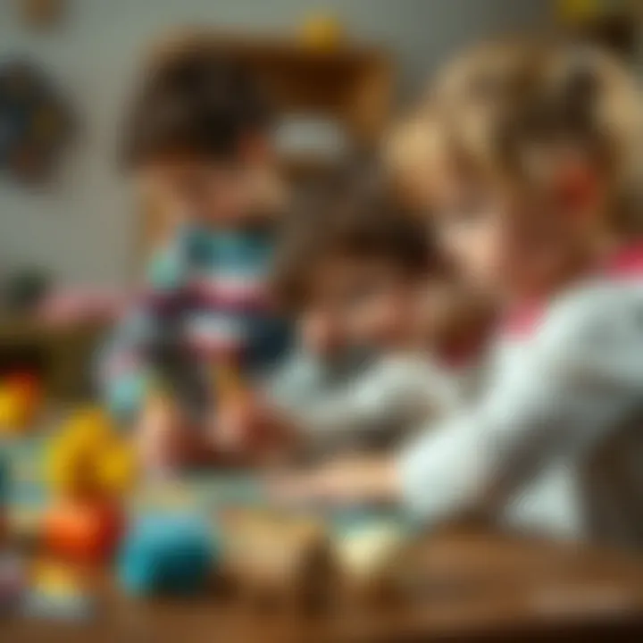 Children engaging in a puzzle painting activity