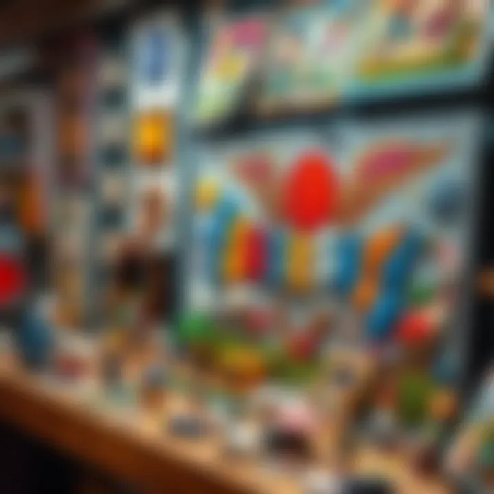 A completed colorful puzzle artwork display