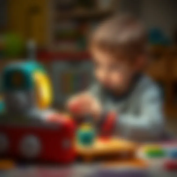 Child interacting with a learning toy during playtime