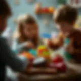 Children engaging in imaginative play with food toys