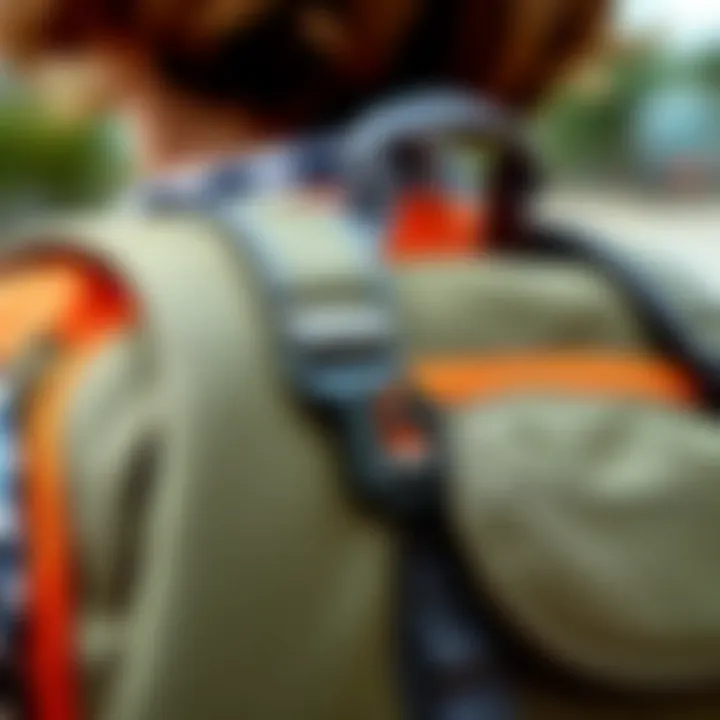 Close-up of Yukka Backpack's ergonomic straps