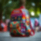 Stylish Yukka School Backpack showcasing colorful patterns